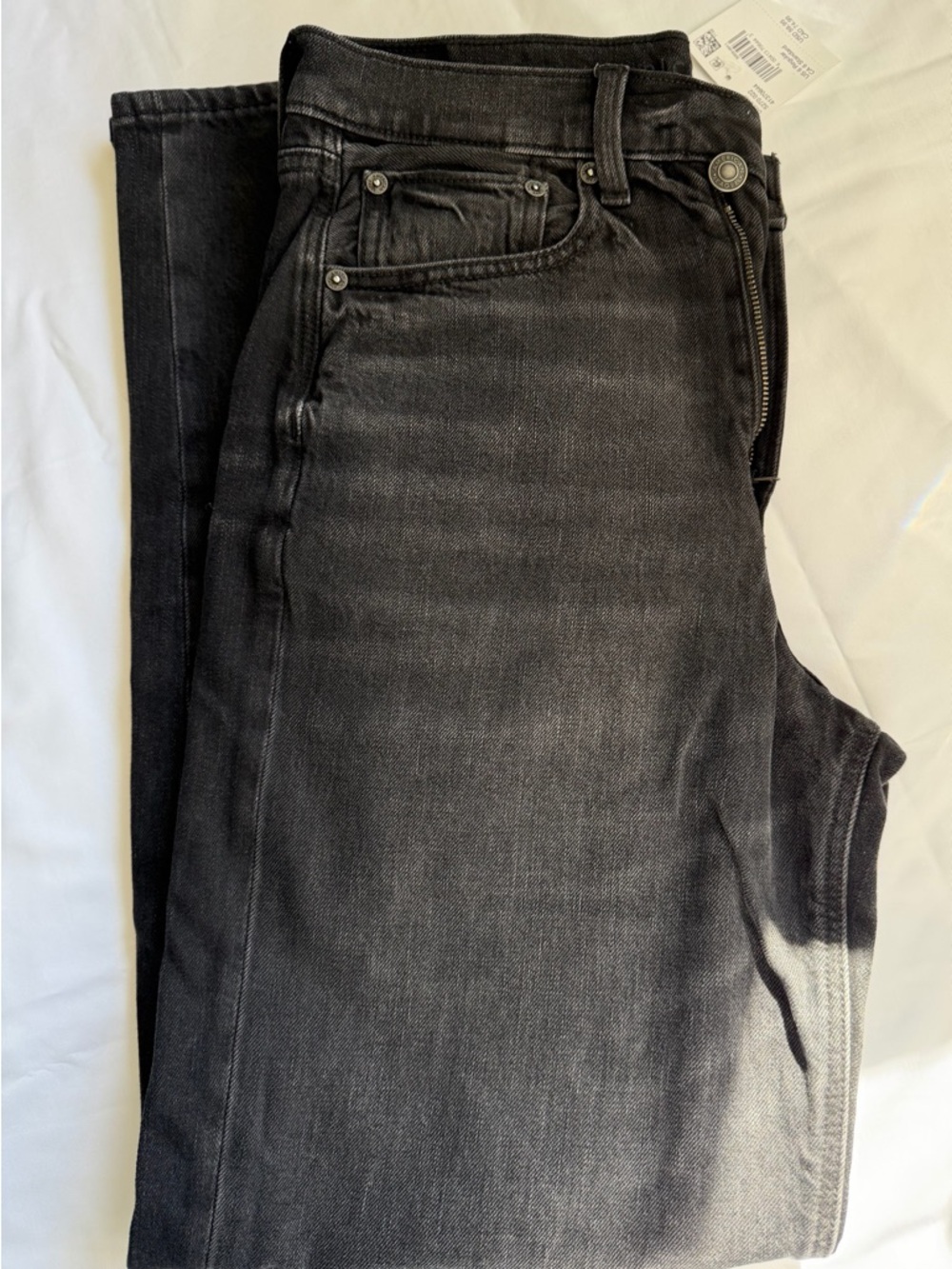 American Eagle Outfitters Black High-Rise Straight Jeans